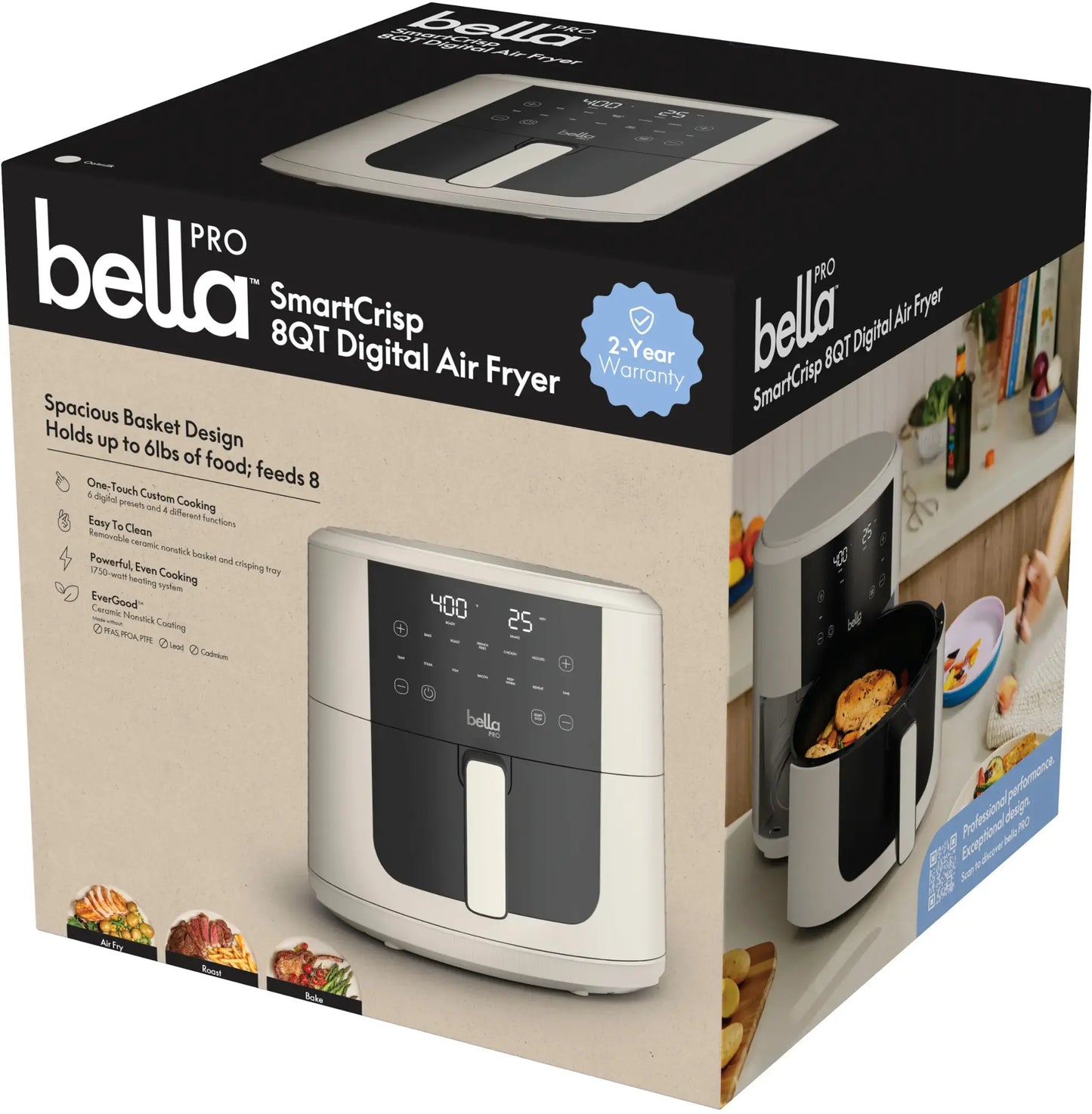 bella PRO - SmartCrisp 8-qt. Touchscreen Air Fryer