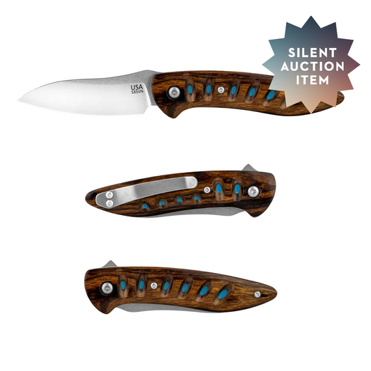 New West KnifeWorks® Saddleback Glory Folder - Ironwood & Blue Liner *Local