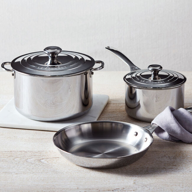 Le Creuset Signature Stainless Steel Cookware Set