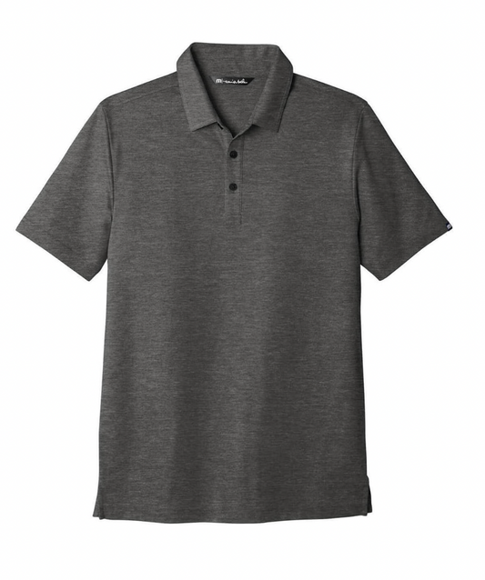 TravisMathew Men's Black Heather Oceanside Heather Polo