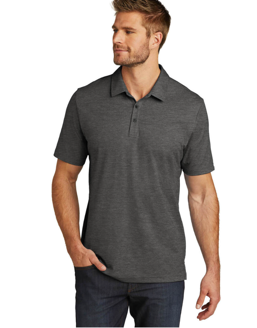 TravisMathew Men's Black Heather Oceanside Heather Polo