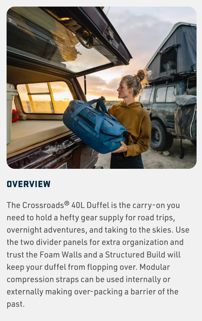 Yeti Crossroads 40L Duffle